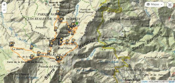 Mapa ruta Pinsapares
